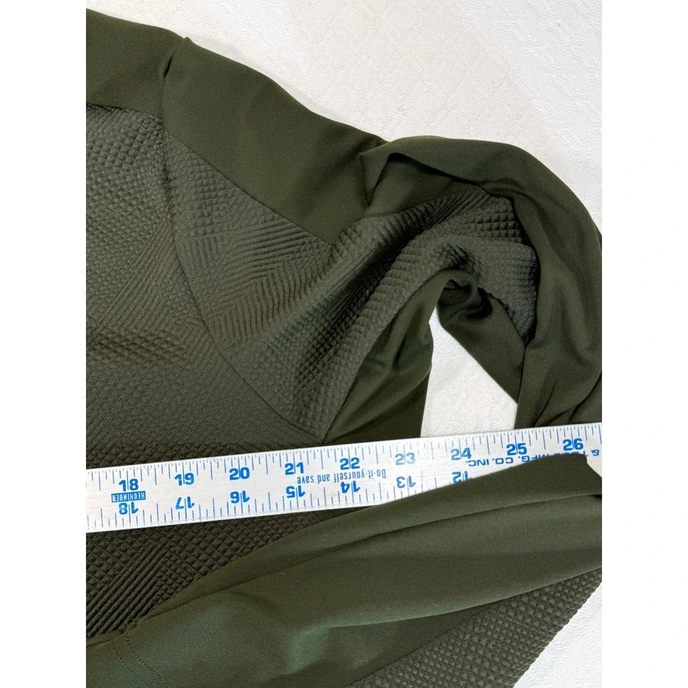 KJUS Pullover Mens M MG25-J01 Delian Half-Zip Olive Green Textured EUC